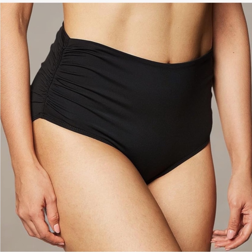 Anne Cole High Waist to Fold Over Shirred Bikini Bottom Sz LARGE